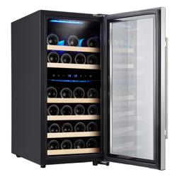 Frigorífico para vinho - 2 zonas climática - 100 litros - máx. 33 garrafas