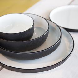 (12 pcs) COSMIC | Plate - flat - Porcelain - Ø200mm - Black
