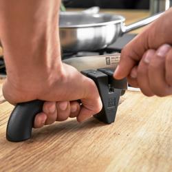 ZWILLING | TWINSHARP 2-Stage Pull-Through Knife Sharpener – Black - 35° - Stainless Steel & Ceramic