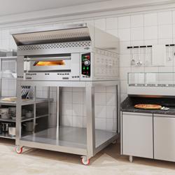 Gázos pizzakemence - 1480x1400x2060 mm - 9x Ø 34 cm - max. 450 °C - mechanikus