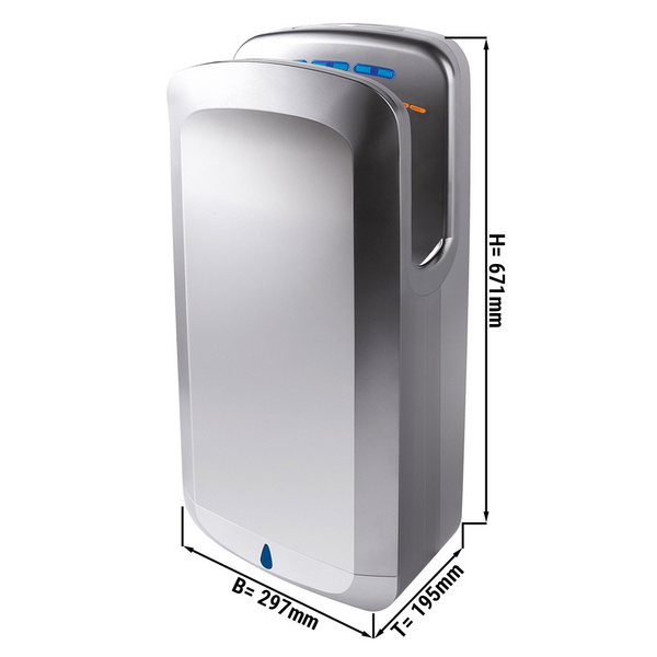(2 stuks) Handdroger met filter - Grijs