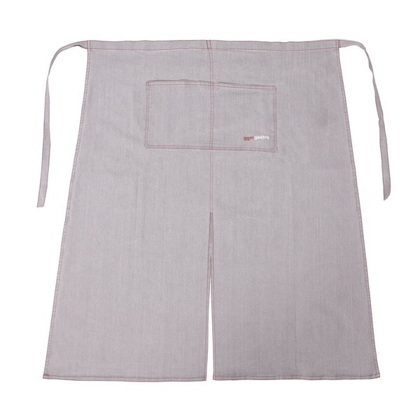 (2 bucăți) Șorț bistro - lung - aspect denim - gri deschis