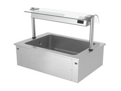 Einbau Eiswanne - 1000mm - 3x GN 1/1 - 130 Liter - mit Glas-Hustenschutz