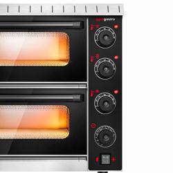Elektrische pizzaoven Compact - 4+4x Ø20cm - 230V - Analoog - Zwart - tot 350°C