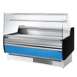 Koeltoonbank - 1622x953mm - 178 liter - front hellblauw - rechte ruit - met 2 deuren - met 1 legroosters