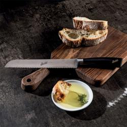 BERKEL | Elegance Bread Knife – 22 cm Serrated Blade - Gloss Black Resin Handle
