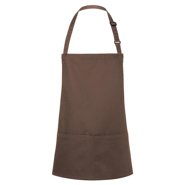 KARLOWSKY | Basic Short Bib Apron – Light Brown - 75×60 cm - Adjustable neck strap