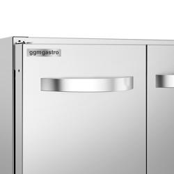 Onderstel - 900x600x(H)600mm - RVS AISI 304 | met 3 deur(en) | in hoogte verstelbare voeten | 4-zijdig gesloten - passend voor GHK9636HP & GHK9636