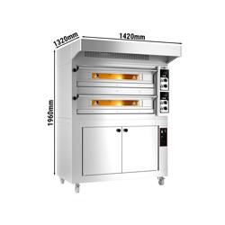 Elektrische pizzaoven - 6+6x 33cm - handmatig - incl. afzuigkap & rijskast