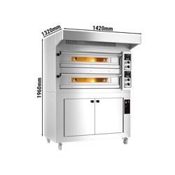 Horno para pizza - 6 + 6x33 cm- incluye campana y gabinete de fermentación