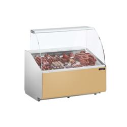 Vitrine refrigerada para bolos/pastelaria - 944x979x1323mm - panorâmica - Painel frontal Beige - com 1 porta no reserva refrigerado - iluminação LED