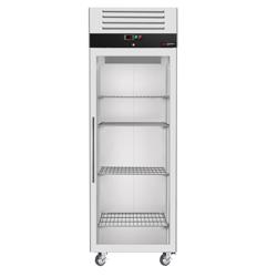 Vrieskast RVS ECO - GN 2/1 - 740mm - 700liter - tot -18°C - met 1 glazen deur - geforceerde koeling, automatische ontdooiing & slot