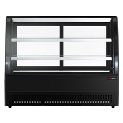 Tabletop refrigerated display case - 105 Litres - 700mm -  with 2 glass shelves - round - black