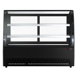 Vetrina refrigerata da banco - 105 litri - 700 mm - con 2 ripiani in vetro - rotondo - nero