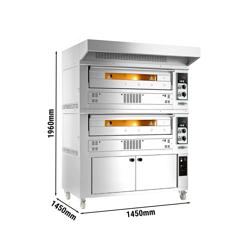 Газова піч для піци - 6+6x 33 см - Manual (механічне управління) - вкл. витяжку та розстійну шафу