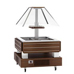 Saladebar Koud Buffet DUBLIN - 1700mm - met schuin glazen opzetstuk - voor 4x GN 1/1