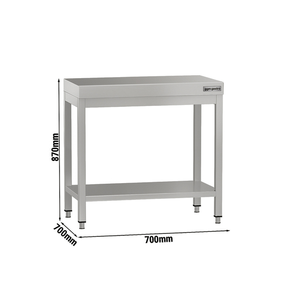 Inox Blat de lucru ECO - 0,7m - cu polita