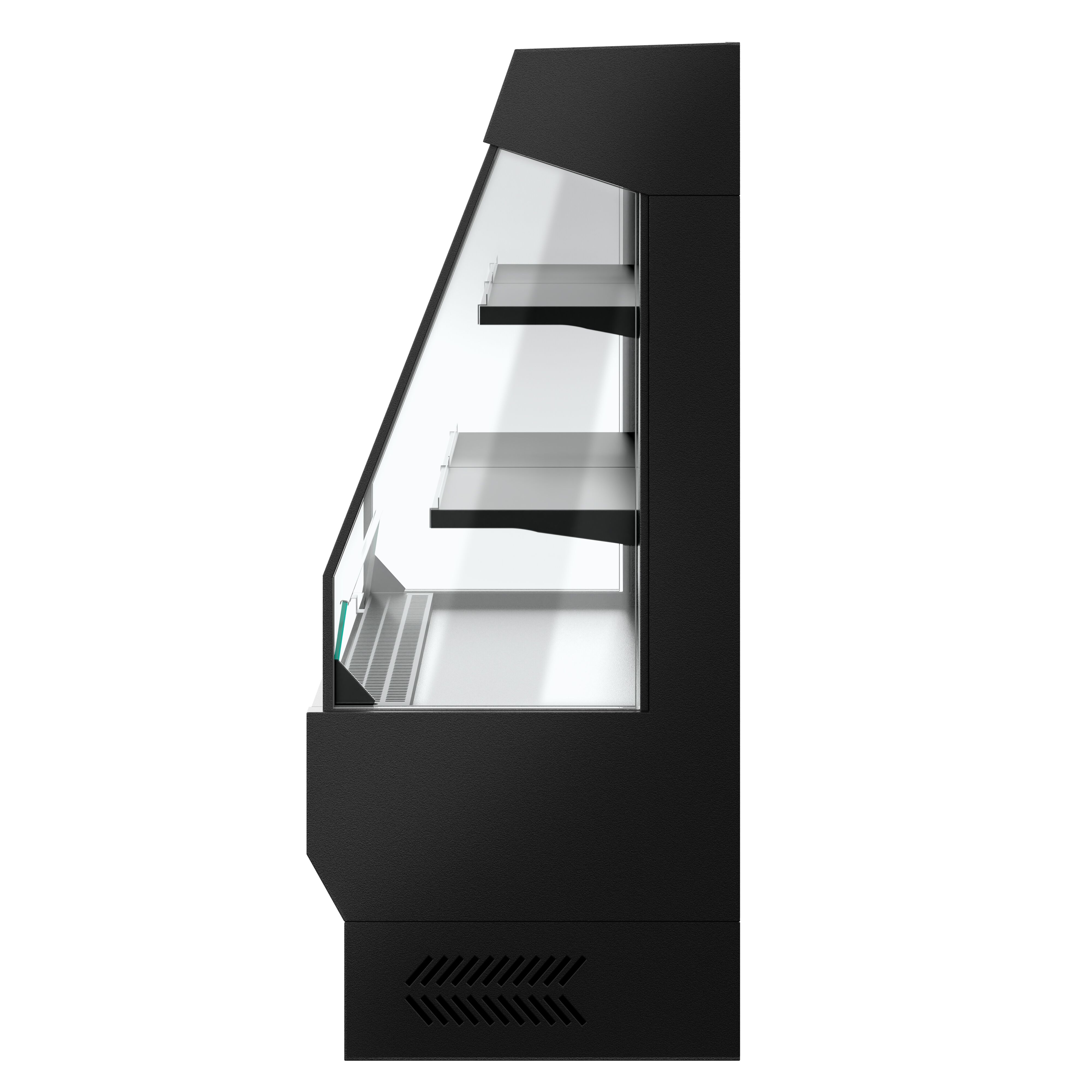 Väggkyl - 1 220 mm - 300 l - med 2 hyllor - öppen front - svart