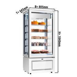 Vriesvitrine - 457 liter - 805mm - 1 glazen deur - met 5 glazen plateaus - wit