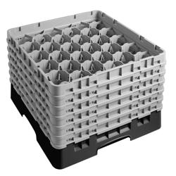 CAMBRO | CAMRACK® - Coș spălător de sticlă 1/1 cu 6 extensii - 500x500mm - 30 compartimente - Negru