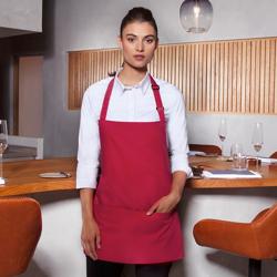 KARLOWSKY | Basic Short Bib Apron – Raspberry - 75×60 cm - Adjustable neck strap