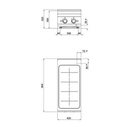 Induktionsspis med glödplattor – 14 kW
