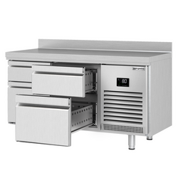Koelwerkbank Premium PLUS - 1468x700mm - 4 laden & achterwand