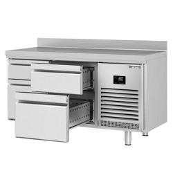 Koelwerkbank PREMIUM PLUS - 1468x700mm - met 4 lades - met opstand