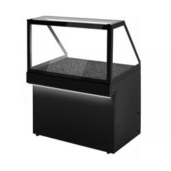 Warmhoudtoonbank TORONTO - 1300mm - Zwarte voorkant - Verwarmde plaat