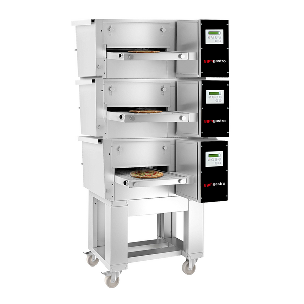 (3 Adet) Gazlı Konveyör Fırın -1000x1300mm - Dijital- Bant genişliği:400mm - Alt Stand dahil