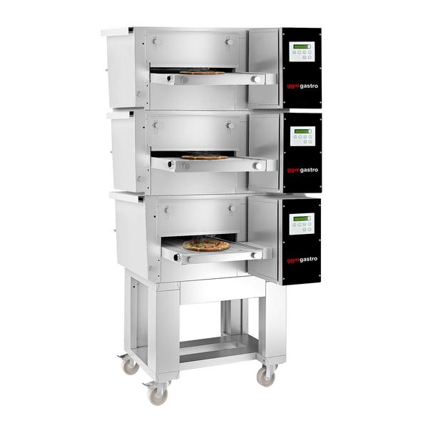 (3 Adet) Gazlı Konveyör Fırın -1000x1300mm - Dijital- Bant genişliği:400mm - Alt Stand dahil