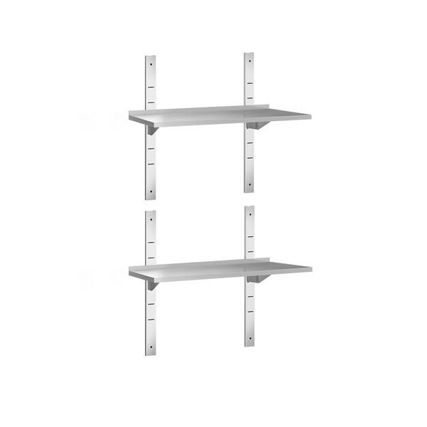 Dubbele RVS wandplank PREMIUM - 1000x400mm