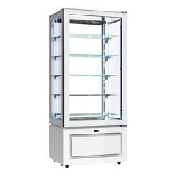 4-Sided Glass Display Fridge - 457L - 805mm - Double glazing - square - with 5 glass shelves - 1 glass door front - White