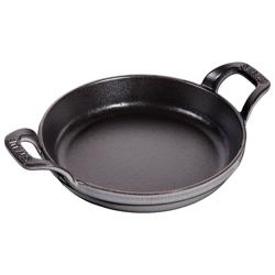 STAUB | Round Cast Iron Baking Dish – Ø 16 cm - Graphite Grey - Stackable, Grill/Oven