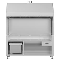 Elemento neutro para churrasqueira a carvão vegetal - com aço inoxidável - 1,8 m