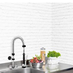 Tezgaha Monte Tek Delikli Batarya 6000 PREMIUM PLUS - Musluklu - Çift Su Girişli - 360° döner el tabancası, EPDM hortum, lak kaplamalı yay & su tasarruflu perlatör ile