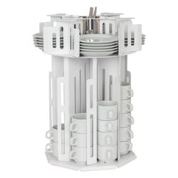 Rotating Saucer & Side Plate Dispenser – White - 72-piece capacity - Ø80/Ø150 mm saucers/plates