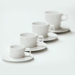 (12 uds) WHITE DELIGHT - Taza de café de porcelana White Delight - 150ml - Blanco - con apilable