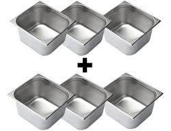 (6 pcs) Inox Bac GN 2/3 - Profondeur:200mm