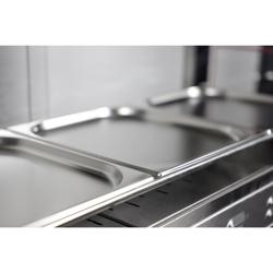 Warmhoudvitrine voor gegrilde kip - 1098mm - 1,8kW - 2 niveaus - met uitschuifbare snijplank