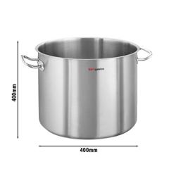 قدر مرق - ستانلس ستيل - 50 L - Ø 400 mm - الارتفاع: 400 mm - مع مقابض مقاومة للحرارة، توزيع حرارة متساوٍ، حفظ حرارة مثالي، كفاءة طاقة عالية، قاعدة ساندويتش - مناسب لـ الحث والغاز والسيراميك والكهرباء