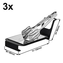 (3 pcs) Support porte cuillères - Angulaire - Acier inoxydable - 60x120x80mm - Noir