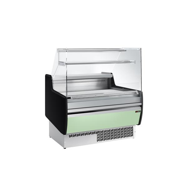 Koelvitrine - 998x953mm - 110 liter - front hellgroen - met 1 deur - met 1 legroosters - rechte ruit