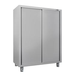 Armoire haute en inox ECO - 1400x600mm - 2 portes coulissantes - Hauteur: 1800mm
