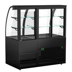 Commercial cake display fridge Self-Service - 1400mm - Double glazing - square - with 2 glass shelves