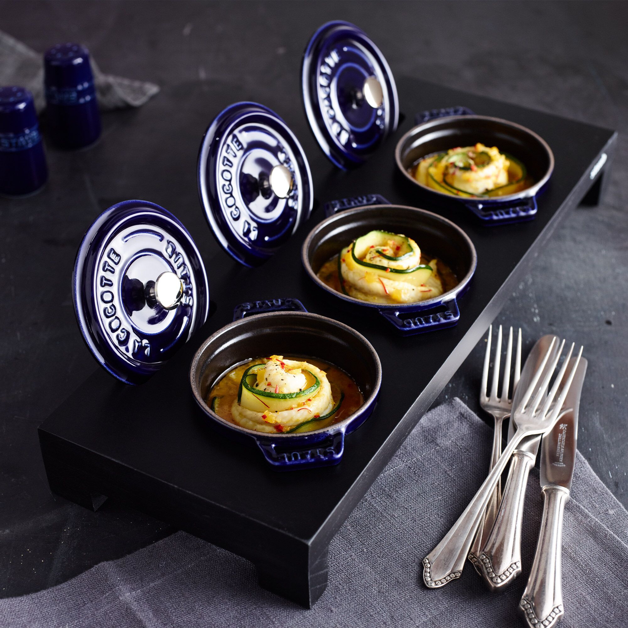 STAUB | LA COCOTTE - Mini Cocotte - Ø 100mm - Fonte - Bleu foncé	