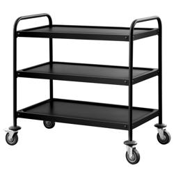 Carrinho de serviço - 1000x500mm - com 3 prateleiras - Preto
