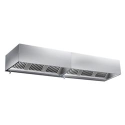 Commercial Box Extraction Canopy - Stainless Steel - 2‑block set 2200×900/2200×900 mm – Light & 8 Baffle Filters