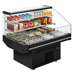 Vitrine réfrigérée de présentation - / Îlot réfrigéré - 1300 mm - avec 2 étagères       