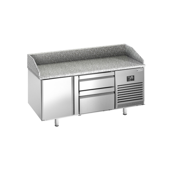 Pizzakoeltafel Premium PLUS - 1490x700mm - met 1 deur & 2 laden